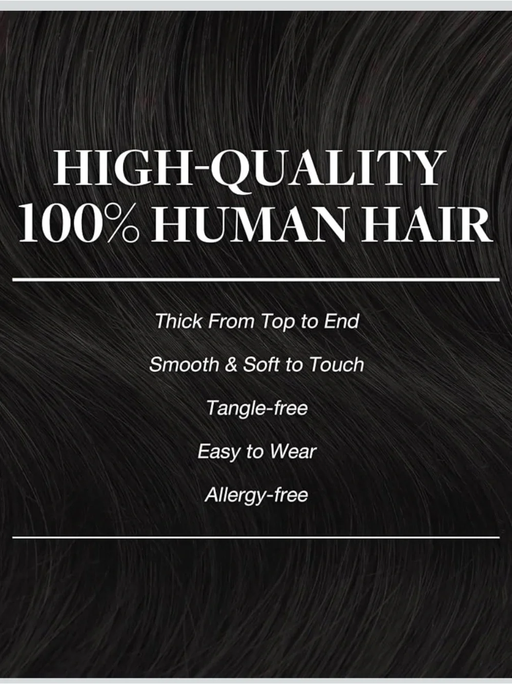Clip-In Human Hair Extensions - Natural Black (7-Pack)
